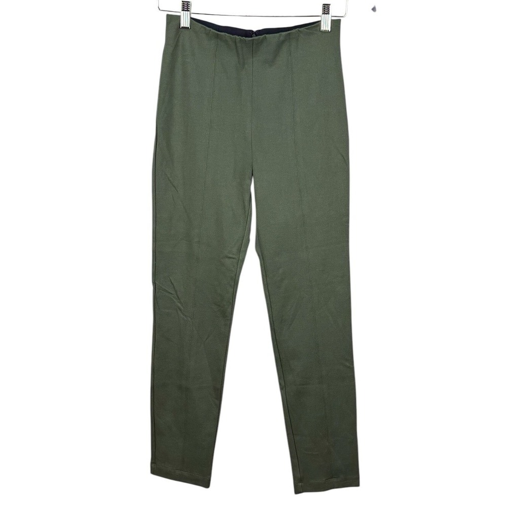 Pearl Lela Rose Stretch Cotton‎ Susie Pants Women Size 2 Green Straight Leg Crop